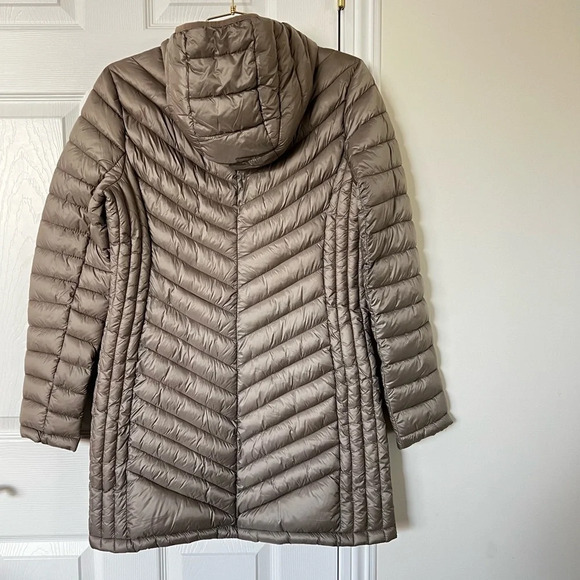 MICHAEL Michael Kors Packable Longline Hooded Puffer Jacket Size Medium Khaki - Picture 3 of 13